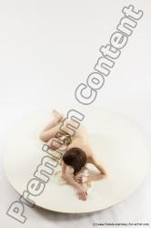 Nude Woman White Laying poses - ALL Slim Laying poses - on side medium brown Multi angle poses Pinup